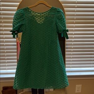 Crosby Kelly Green Embodied  with Button Back Accents A-line Dress
